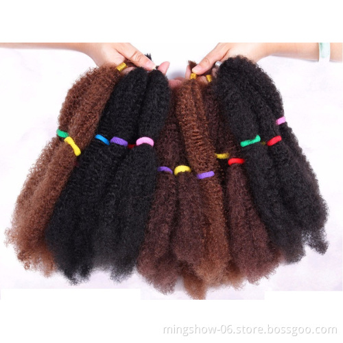 Afro Marley Braid Hair Soft Kinky Twist Hair Crochet Synthetic Braiding Hair Extensions High Temperature Fiber For Woman